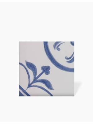 Carrelage Faience Motif Floral 1 Bleu Ciel - 15x15cm - FV2702248