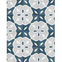 Carrelage Sol et Mur Motif Floral 4 Bleu Foncé - 15x15cm - FV2702251