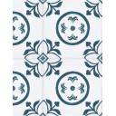 Carrelage Sol et Mur Motif Floral 2 Bleu Foncé - 15x15cm - FV2702253