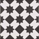 Carrelage Rina - Motif 7 Noir pour Sol et Mur - 15x15cm - CO9704027