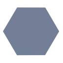 Carrelage uni hexagonal bleu en grès cérame de 10 mm d'épaisseur