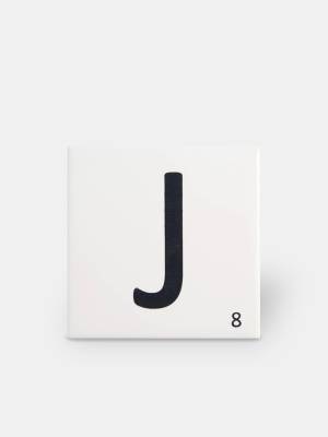 Scrabble-Fliese Buchstabe J 10 × 10 cm - LE0804010